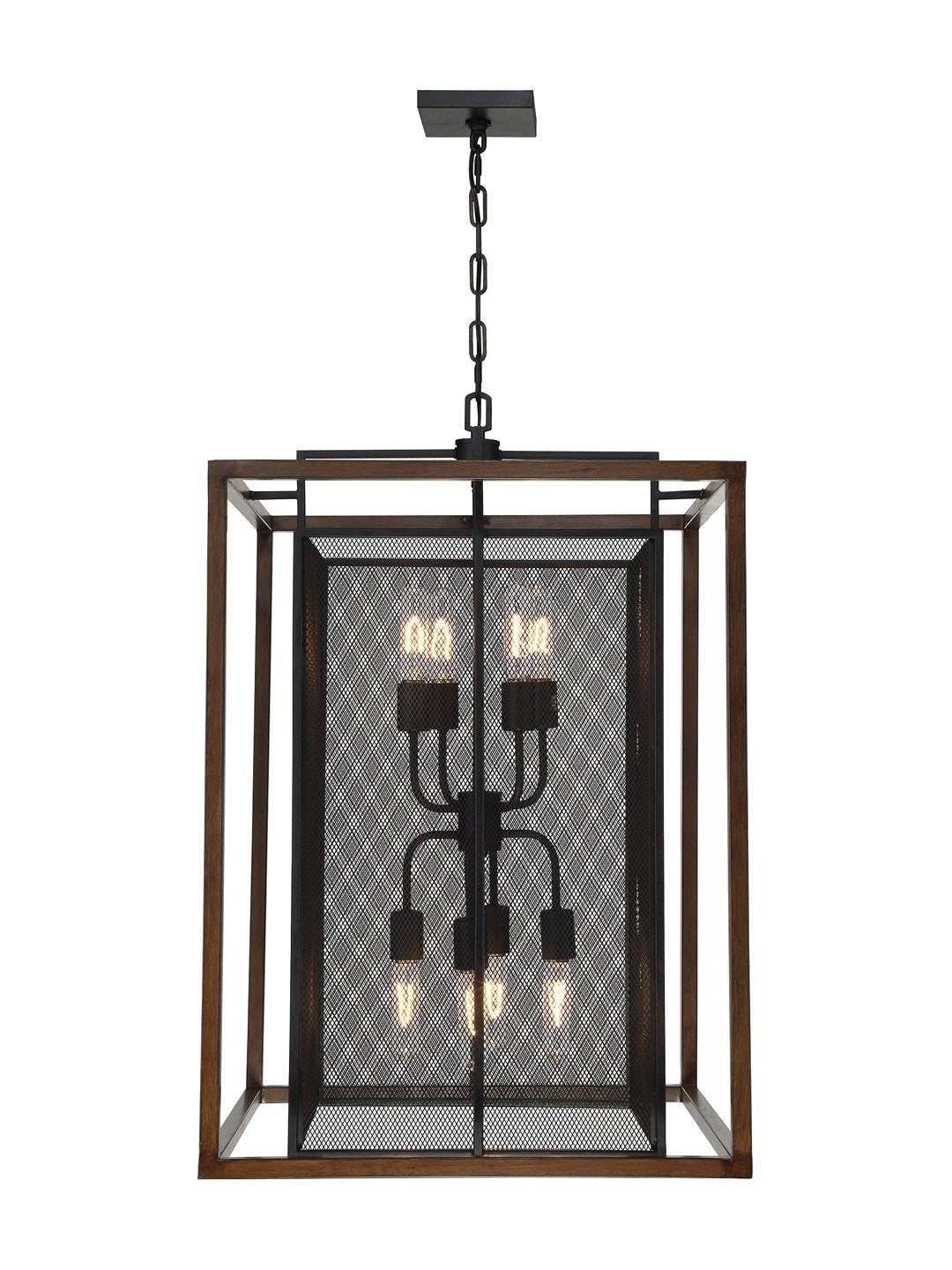 Rio Lobo 8-Light Pendant – Dark Oak and Black
