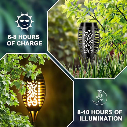 Solar Lights Outdoor 12 Pack, Solar Torch Light with Flickering Flame, Waterproof Outdoor Lighting Solar Powered Pathway Lights, Decoration Lighting for Garden Yard Patio, Auto On/Off