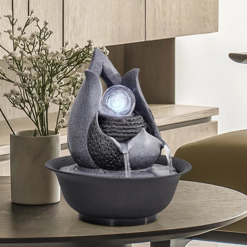 Handmade Home Decorative Desktop Fountains Indoor Water Fountain Creative Craft Home Decor&Figurines Fengshui Waterfall Fountain