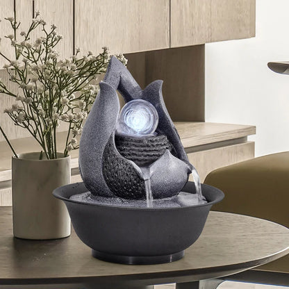 Handmade Home Decorative Desktop Fountains Indoor Water Fountain Creative Craft Home Decor&Figurines Fengshui Waterfall Fountain