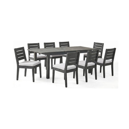 9-Piece Outdoor Dining Set With Extendable Acacia Wood Patio Table (SAK75134)