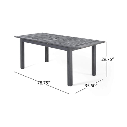 9-Piece Outdoor Dining Set With Extendable Acacia Wood Patio Table (SAK75134)