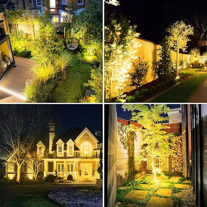 2W Solar Spotlights,T-SUNRISE IP65 Waterproof Outdoor Solar Lights Landscape Lighting Wall Light Auto On/ Off with 2 Warm White Dual Spot Headlamp for Tree,Patio, Yard, Garden