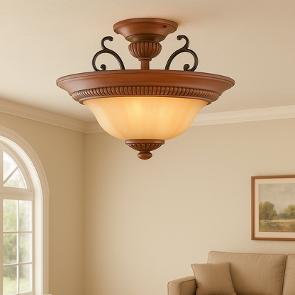 Elysia 3-Light Antiqued Gold Flush Mount Ceiling Light