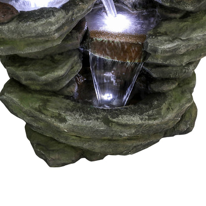 Resin Rock Waterfall Fountain Large 60 Inch 7 Tier