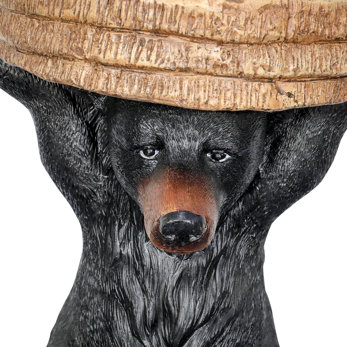 Concrete Outdoor Side Table Bear Holding Top 15 Inch