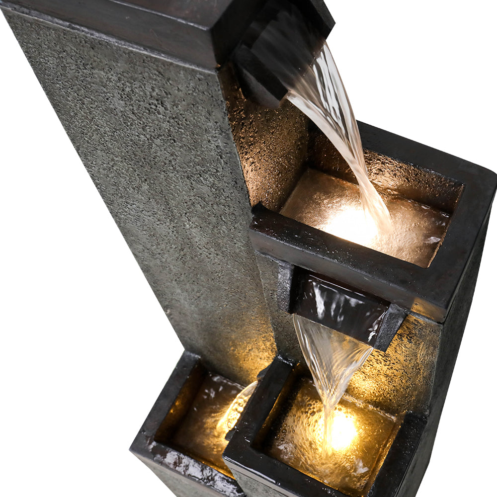 Resin Modern Outdoor Fountains 4 Pillar 39 Inch