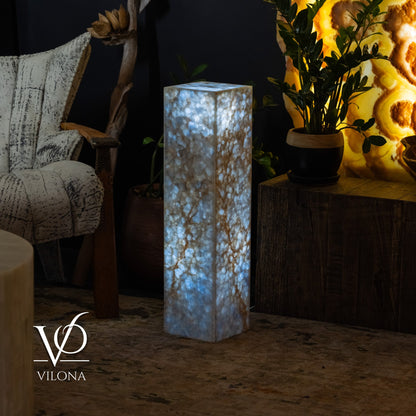 Small Arctic Onyx Square Floor Lamp – 31.5" Tall