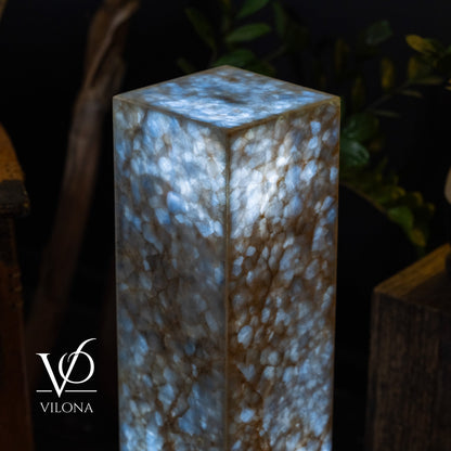 Small Arctic Onyx Square Floor Lamp – 31.5" Tall