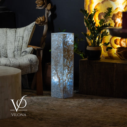 Small Arctic Onyx Square Floor Lamp – 31.5" Tall