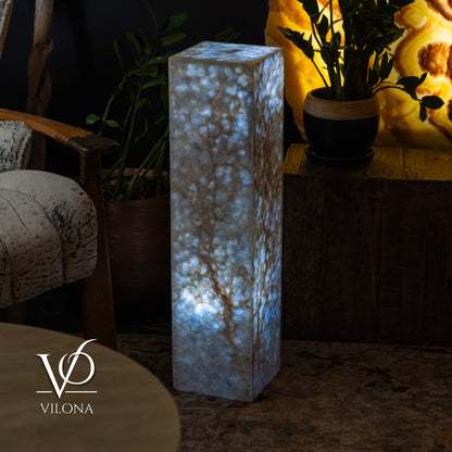 Small Arctic Onyx Square Floor Lamp – 31.5" Tall