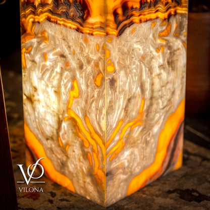 Medium Golden Cloud Onyx Dragon Eye Floor Lamp – 51.25" Tall