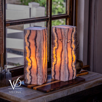 Rosa Onyx Table Lamp Set – 17.75" Tall