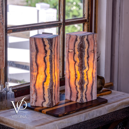 Rosa Onyx Table Lamp Set – 17.75" Tall