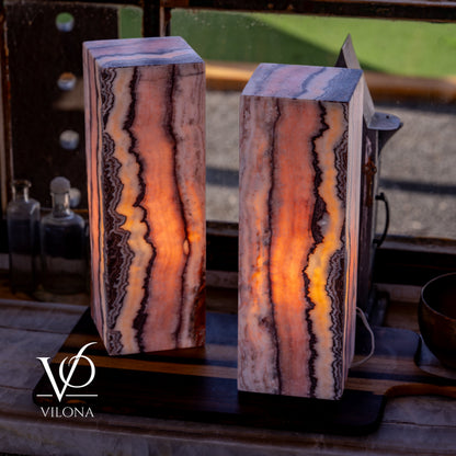 Rosa Onyx Square Table Lamp Set – 17.75" Tall