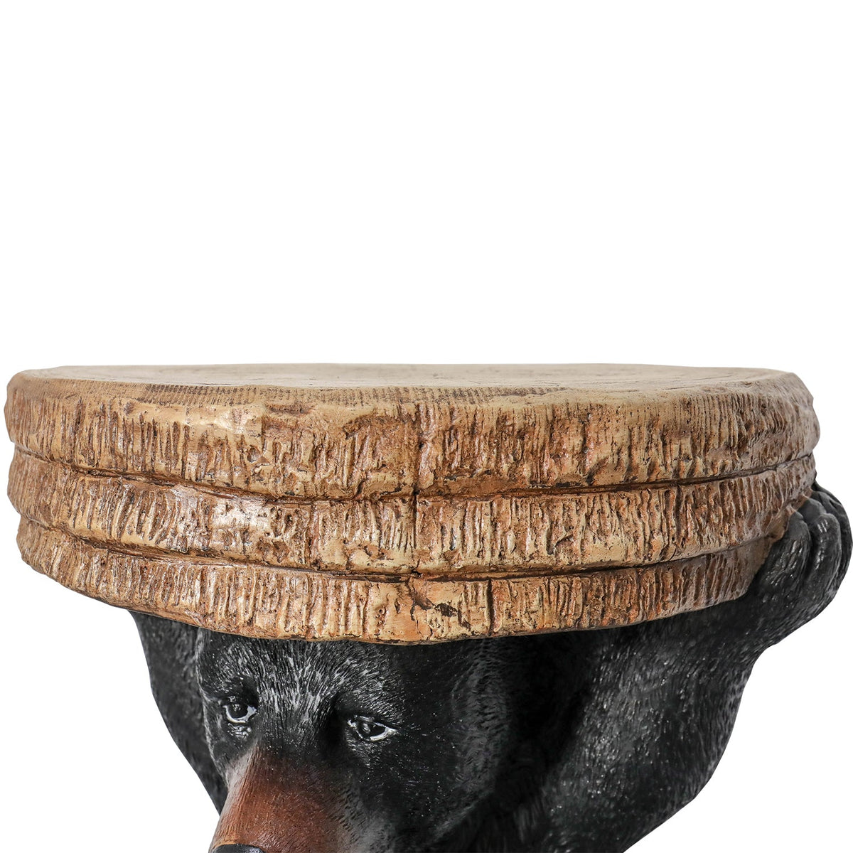 Concrete Outdoor Side Table Bear Holding Top 15 Inch
