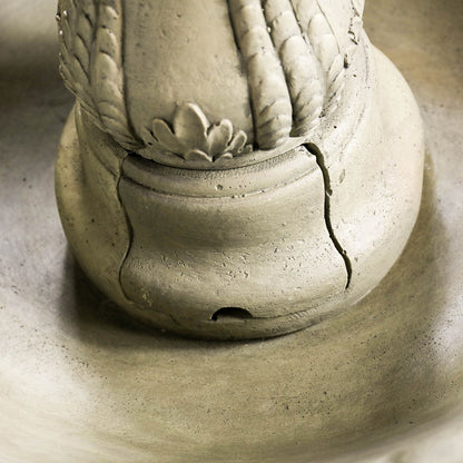 Concrete Water Fountain Pedestal Scalloped 3 Tier
