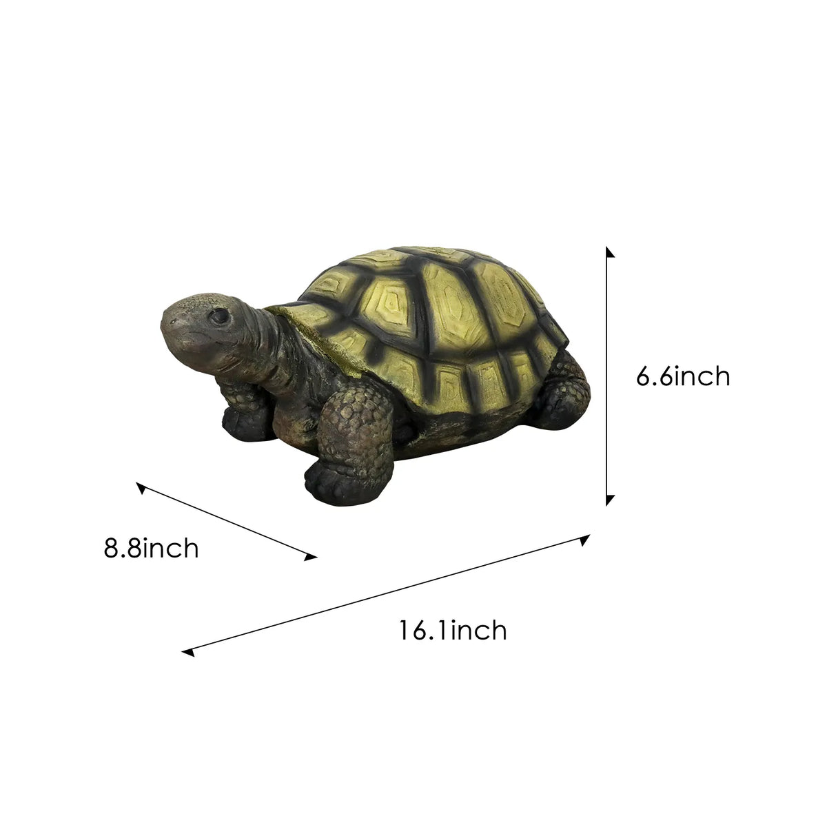 Concrete Turtle Garden Statues Painted Shell 16 Inch