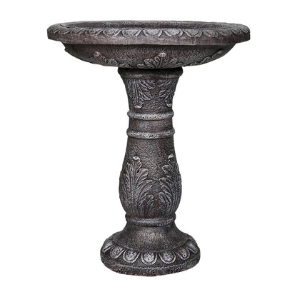 Concrete Leaf Bird Bath Acanthus Carved 24 Inch
