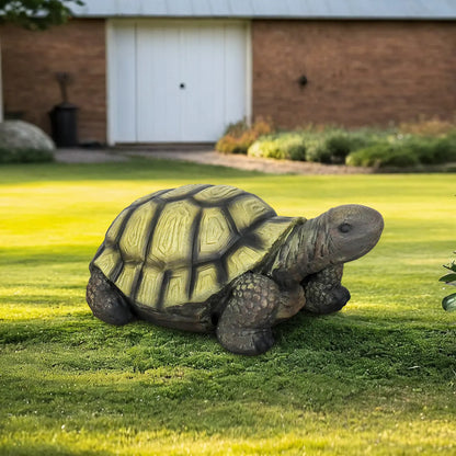 Concrete Turtle Garden Statues Painted Shell 16 Inch