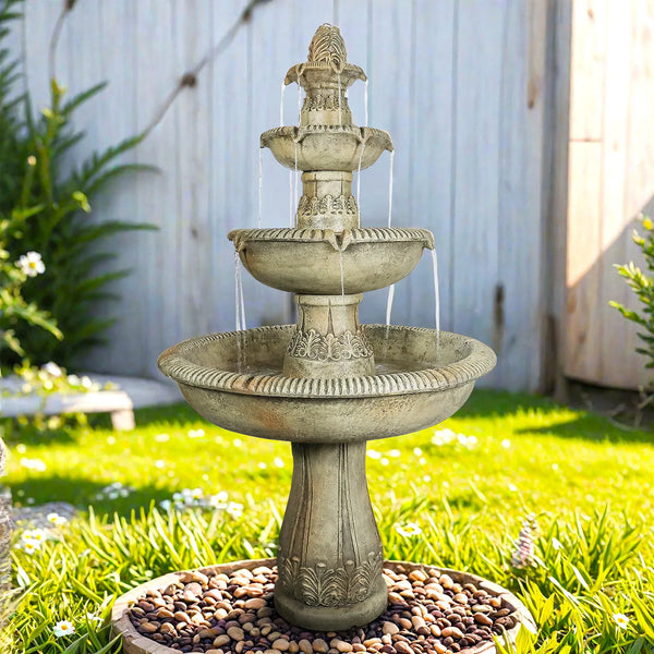 Concrete Heritage 3 Tier Outdoor Water Fountain 63 in.