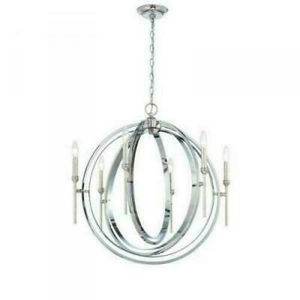 Rondure 6-Light Polished Nickel Chandelier