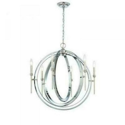 Rondure 6-Light Polished Nickel Chandelier