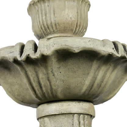 Concrete Water Fountain Pedestal Scalloped 3 Tier