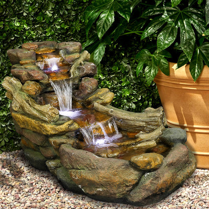 Resin Driftwood Creek Horizontal Outdoor Fountain 39 in