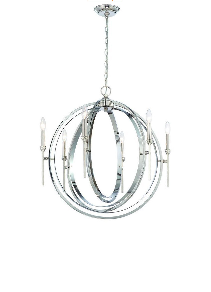 Rondure 6-Light Polished Nickel Chandelier