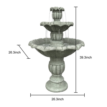 Concrete Lotus Fountain Tiered Outdoor