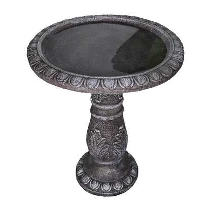 Concrete Leaf Bird Bath Acanthus Carved 24 Inch