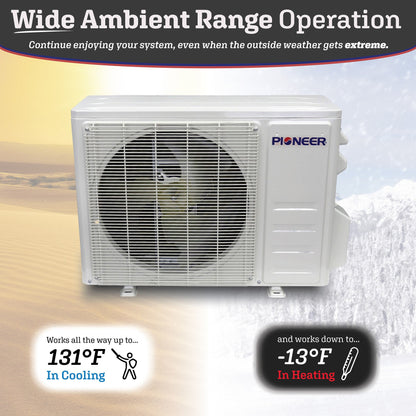 Pioneer® Quantum Ultra™ 18,000 BTU 23 SEER2 230V High-Wall Ductless Energy-Star Mini-Split Air Conditioner Inverter Heat Pump Full Set