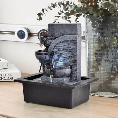 Handmade Home Decorative Desktop Fountains Indoor Water Fountain Creative Craft Home Decor&Figurines Fengshui Waterfall Fountain