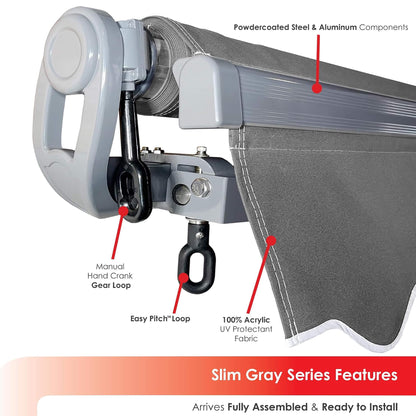 Advaning SG Series Manual Retractable Fully-Assembled Sun Shade Canopy Awning (MA1210-MA1410) (SAK53186)