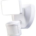 180 Degree LED Motion Sensor and Voice Activated Outdoor Security Flood Light White Finish, 6"H