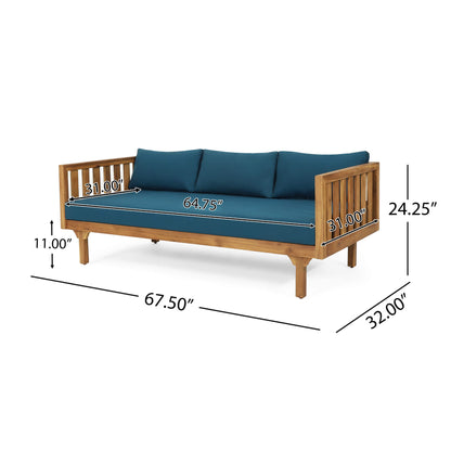 3-Seater Acacia Wood Daybed Sofa With Water-Resistant Cushions (SAK65773)