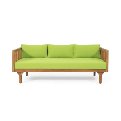 3-Seater Acacia Wood Daybed Sofa With Water-Resistant Cushions (SAK65773)