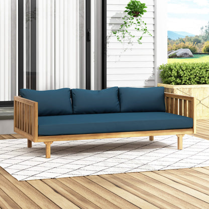3-Seater Acacia Wood Daybed Sofa With Water-Resistant Cushions (SAK65773)