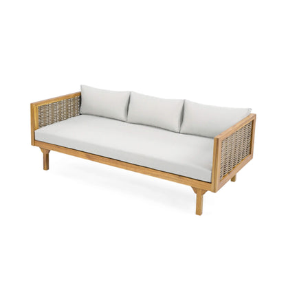 3-Seater Acacia Wood Daybed Sofa With Water-Resistant Cushions (SAK65773)
