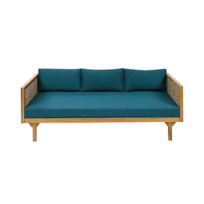 3-Seater Acacia Wood Daybed Sofa With Water-Resistant Cushions (SAK65773)