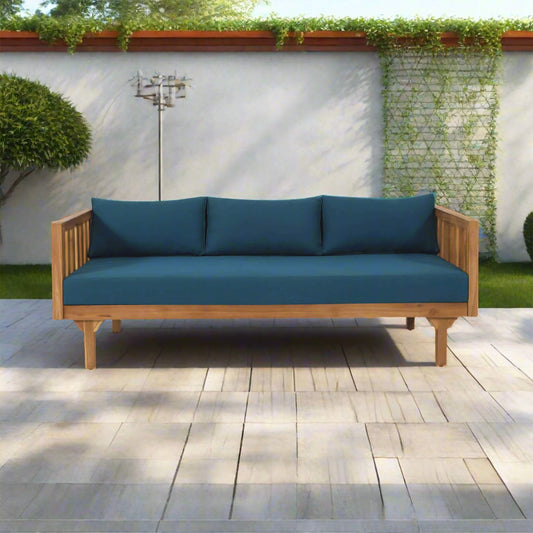 3-Seater Acacia Wood Daybed Sofa With Water-Resistant Cushions (SAK65773)