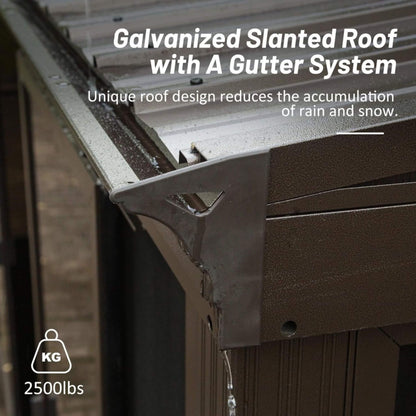 [10X12FT] Atrium Premium Against Wall Mounted Solarium Sunroom With Galvanized Steel Sloping Roof (SAK96375)