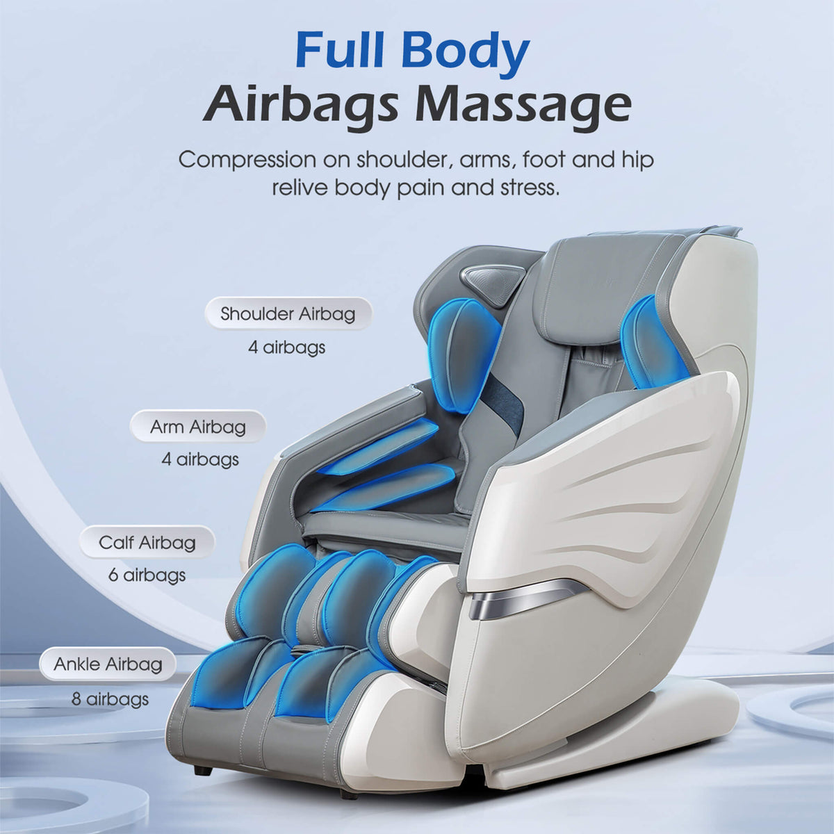 Bosscare Premium Full-Body Zero-Gravity Massage Chair With Ai Voice And App Control, Gray (SAK35970)