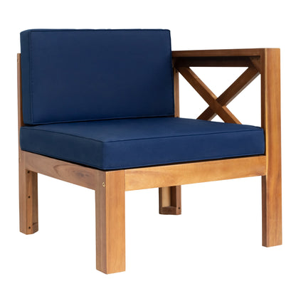 5-Piece Outdoor Patio Wood Sectional Sofa Set With Cushions (SAK31297)