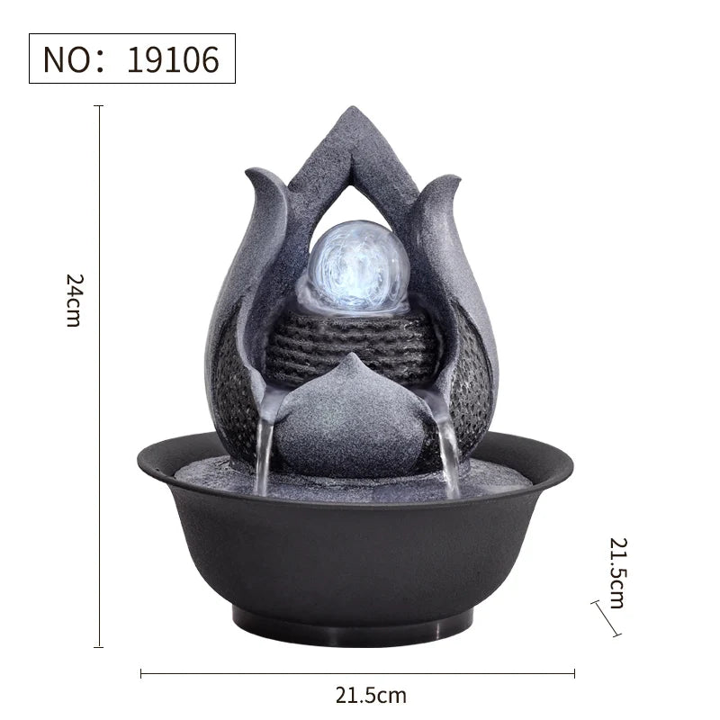 Handmade Home Decorative Desktop Fountains Indoor Water Fountain Creative Craft Home Decor&Figurines Fengshui Waterfall Fountain