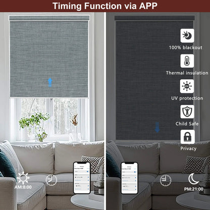 Motorized Roller Shades 100% Blackout Bouvardia