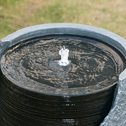 Resin Cut Away Urn Outdoor Water Fountain 18 Inch