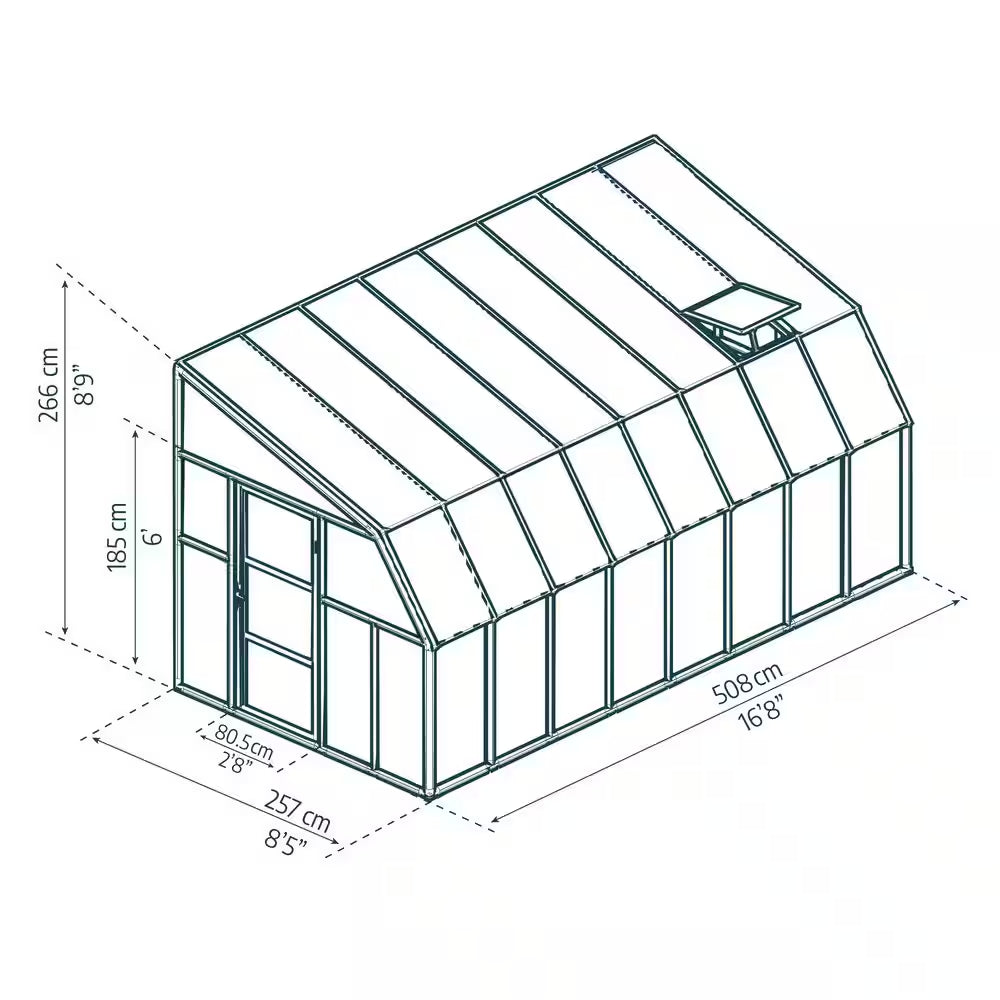 Sun Room 8 Ft. X 16 Ft. White/Clear Patio Enclosure and Solarium