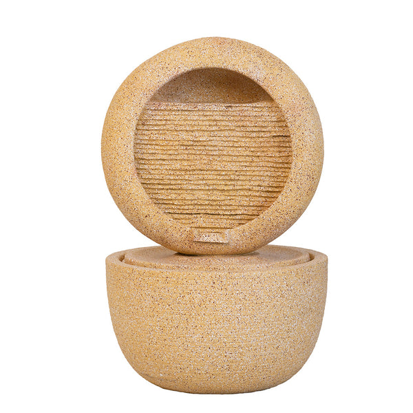 Concrete Modern Outdoor Water Fountain Ring Cream